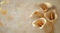 Art with golden calla lily flowers. Generative AI. Royalty Free Stock Photo