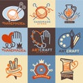 Art and handmade craft store or school icons templates