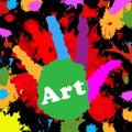 Art Handprint Represents Colourful Youngsters And Colour Royalty Free Stock Photo