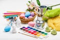 Art Happy Easter Sunday concept painting the Easter eggs for Easter day festival holiday Easter Royalty Free Stock Photo