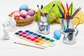 Art Happy Easter Sunday concept painting the Easter eggs for Easter day festival holiday Easter Royalty Free Stock Photo