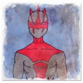 art Hero man WaterColor Character Wallpaper