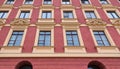 Art of historic windows apartment building of the old city Royalty Free Stock Photo