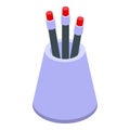 Art holder icon isometric vector. Pencil stand Royalty Free Stock Photo