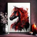 Art horse made of magma lava volcanic