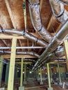 The art of hvac ductwork in a residential crawl space Royalty Free Stock Photo