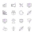 Art icons set vector illustration design linear symbols artistic pictogram creativity button graphic collection thin Royalty Free Stock Photo