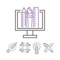 Art icons set vector illustration design linear symbols artistic pictogram creativity button graphic collection thin Royalty Free Stock Photo