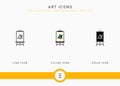 Art icons set vector illustration with solid icon line style. Color palette design concept. Royalty Free Stock Photo