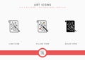 Art icons set vector illustration with solid icon line style. Color palette design concept. Royalty Free Stock Photo