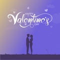 Happy Valentines Day 14 February illustration. Royalty Free Stock Photo