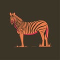 Standing zebra horse vector art illustration