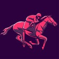 Horse race running vector illustration