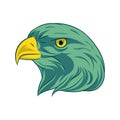Green eagle head in vector art illustration Royalty Free Stock Photo