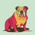 Colorfull bulldog vector art illustration