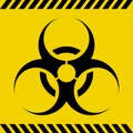 Biohazard warning sign, simple flat vector illustration  of virus or radiation hazard symbol Royalty Free Stock Photo