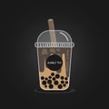 The bubble milk tea.Black pearl milk tea with chocolate is famous drink. Royalty Free Stock Photo