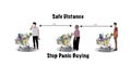 Customer in panic buying lots of food due to movement control by government Royalty Free Stock Photo