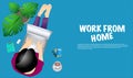Convenient workplace for freelancer or workers remotely working from home