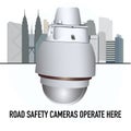 Illustration template design of road safety camera operated here caption