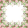 Vector flower frame. Vector botanical frame