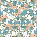 Seamless vector flower pattern. Wedding pattern