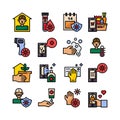 Stay at home icon set