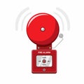 Fire Alarm Equipment, Security alarm system on the wall symbol in cartoon flat illustration vector isolated in white background Royalty Free Stock Photo