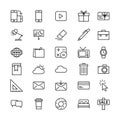 Icon set line social media and everyday objects. Royalty Free Stock Photo