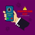 Illustration vector : conceptual of scammer and fraud alert Covid-19 pandemic Royalty Free Stock Photo