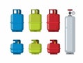 Gas Tank Cylinder, Liquefied Petroleum Gas collection icon set. cartoon flat illustration vector in white background Royalty Free Stock Photo