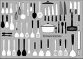 50 icons in kitchenware for cooking