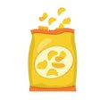 Bag of chips clip art with flat design