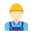 Construction worker icon in flat design Royalty Free Stock Photo