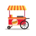 Hot dog stand cartoon illustration Royalty Free Stock Photo