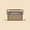 Vintage radio flat design vector illustration Royalty Free Stock Photo