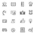 Set of school and education icons line Royalty Free Stock Photo