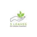 Hand Leaves Nature Environment Green Logo Vector Minimalist