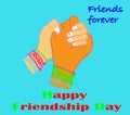 Happy friendship day wishes vector Art & Illustration Royalty Free Stock Photo