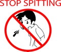 Stop spitting awareness vector or illustration Art & Illustration