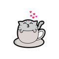 Good morning cute cats, greetings for loved ones or coffee lovers