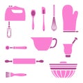 Set of graphic baking supplies