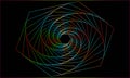 multi color spiral shaped vector with black background Art