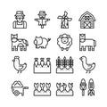Farm icon set, agriculture icon collection