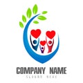 People union shape work home logo celebrating happyness logo/Love Union happy Heart shaped logo Royalty Free Stock Photo