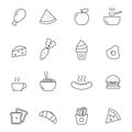 Foods icon collection in simple line style Royalty Free Stock Photo