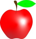 Apple in red color vector for kids fruits Art and Illustration