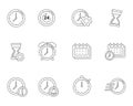 Line style of time and date icon set Royalty Free Stock Photo