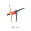 Woman doing moon pose on yoga Royalty Free Stock Photo