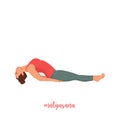 Woman doing Yoga position - matsyasana